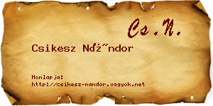 Csikesz Nándor névjegykártya